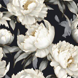 Boho Black Floral Peel Stick Wallpaper 17.5x78.7in